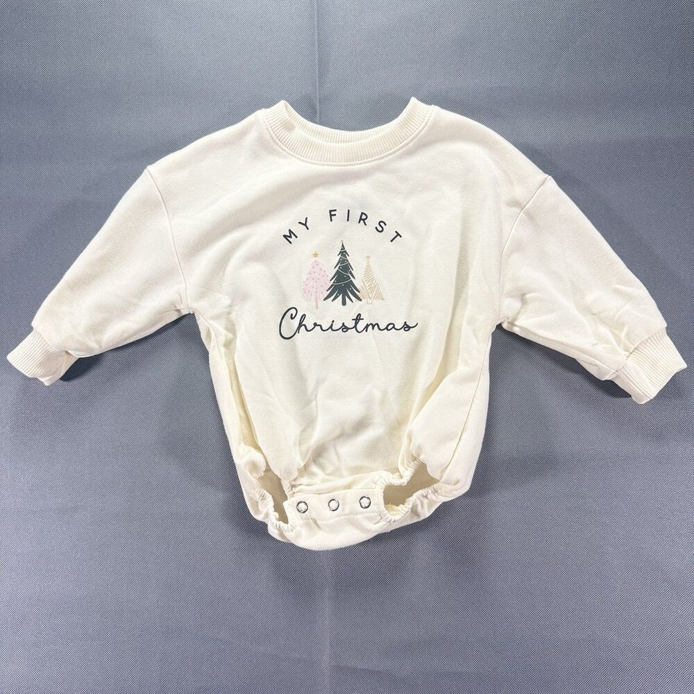 Sunpodltd 0-3m Baby “My first Christmas” Bubble One Piece